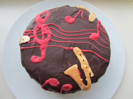 Musik Sandkuchen mit Schokocreme