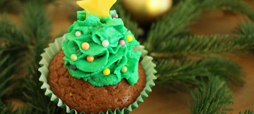 Weihnachtsbaum-Cupcake