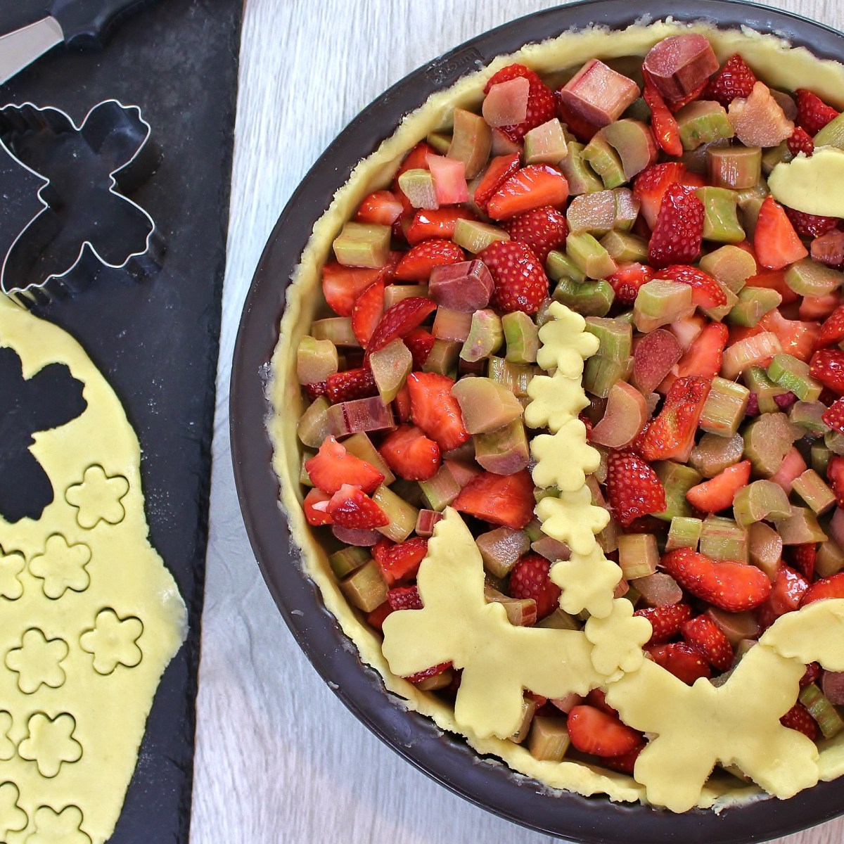 Köstlicher Erdbeer Rhabarber&nbsp;Pie