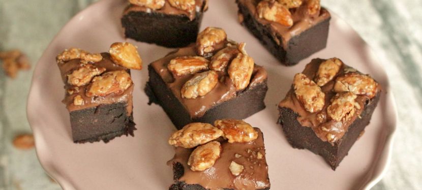 Bier-Brownies mit gebrannten&nbsp;Mandeln