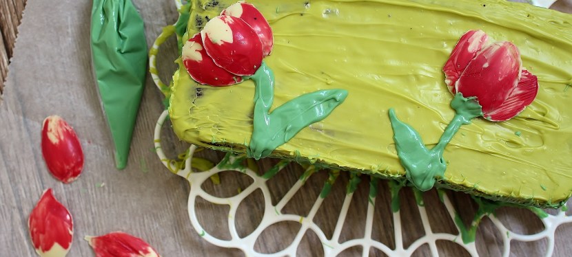 Schokoladen Tulpen – Frühling auf dem&nbsp;Kuchen