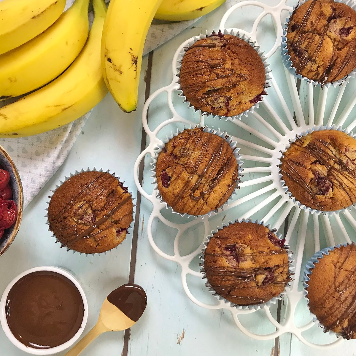 Kiba-Muffins (Kirsch-Banane)