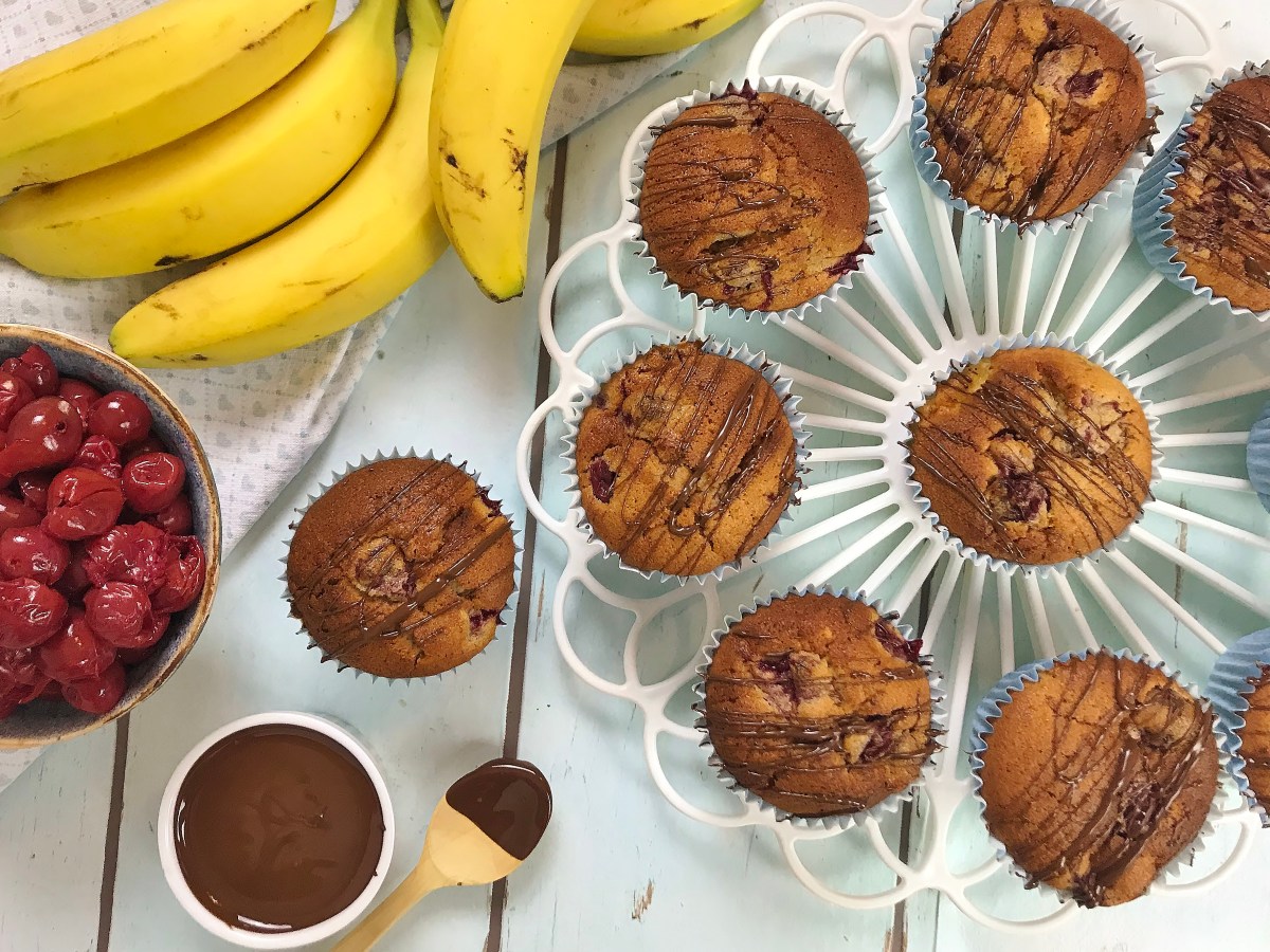 Kiba-Muffins (Kirsch-Banane)