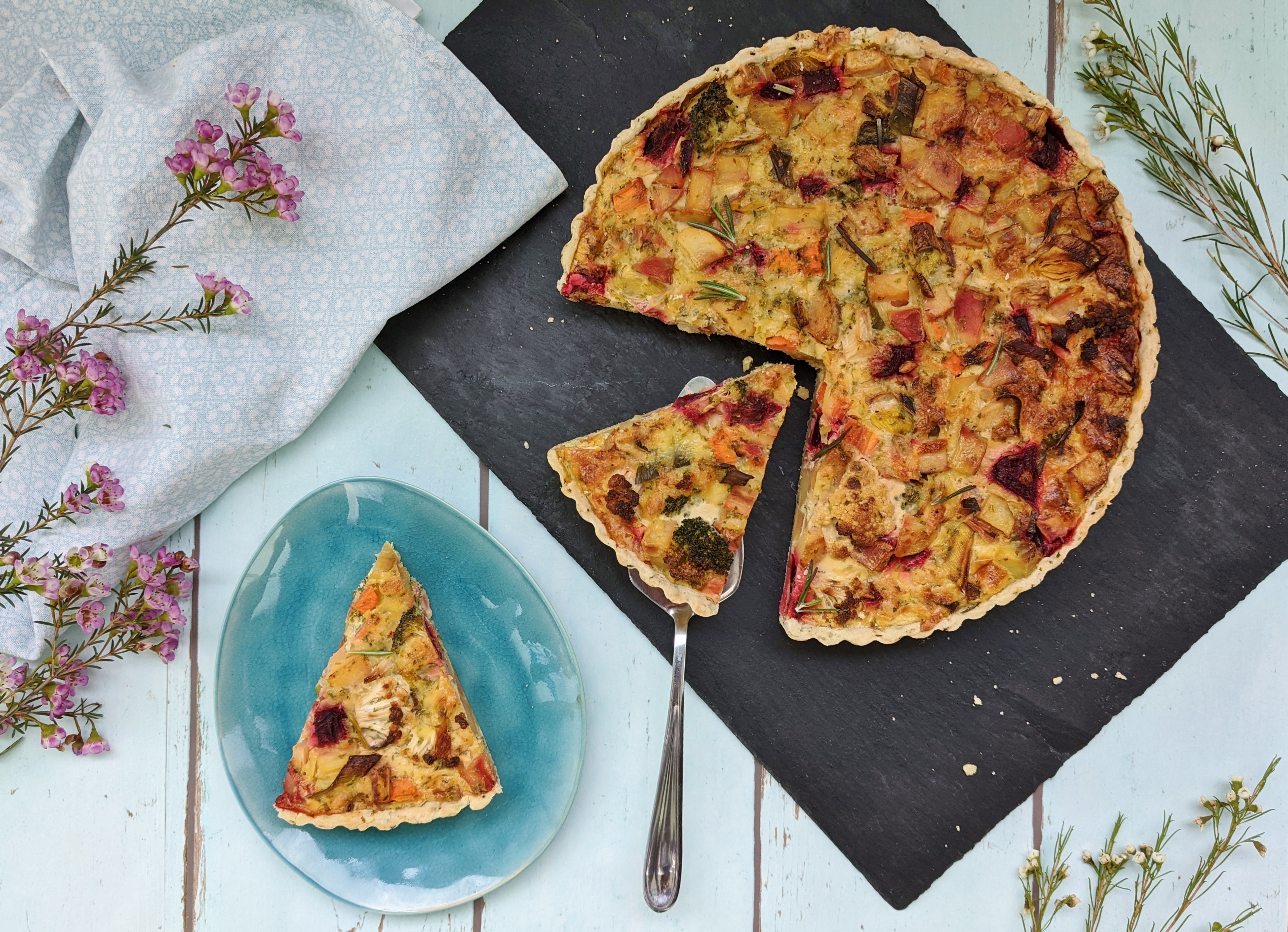 Wunderbar Vegetarische Quiche Mit Bltterteig Bild