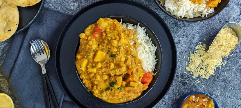 Dal Curry mit roten Linsen und Gemüse&nbsp;(vegan)